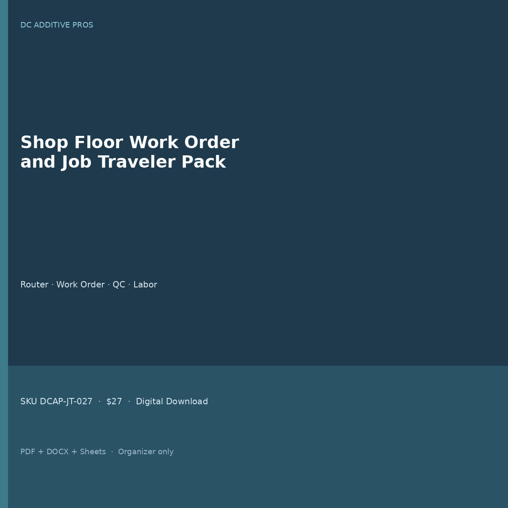 Shop Floor Work Order and Job Traveler Pack cover router QC labor log download