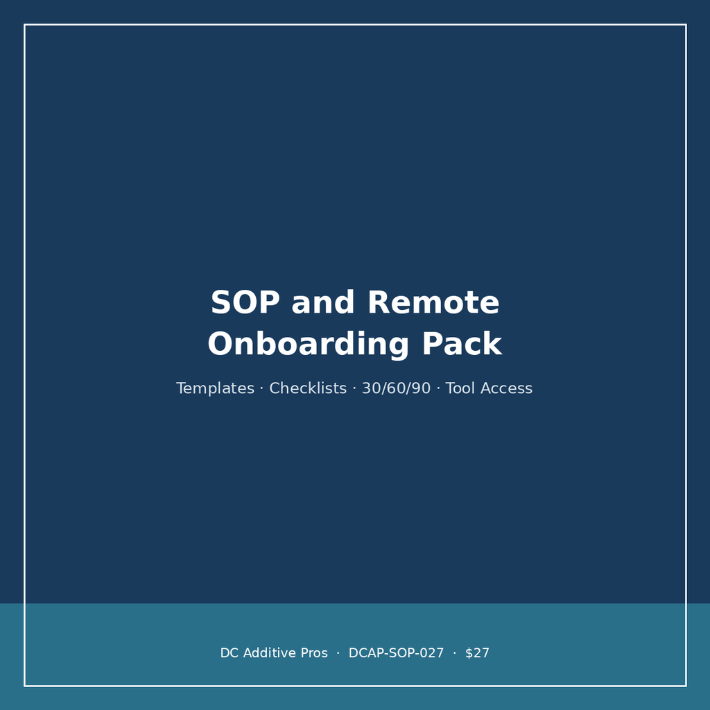 SOP and Remote Onboarding Pack digital download cover