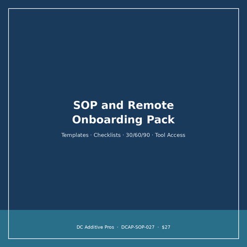 SOP and Remote Onboarding Pack digital download cover