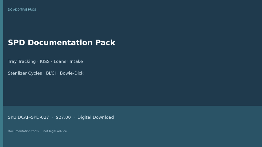 SPD Documentation Pack landscape sterile processing CSSD printable forms and editable Word