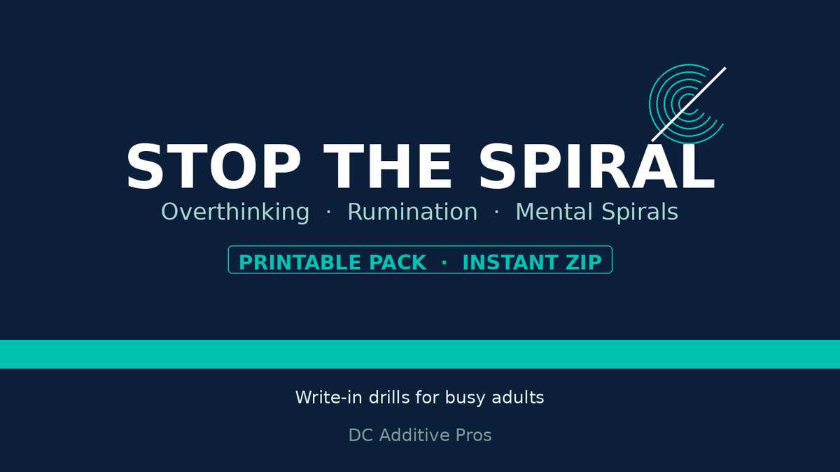 Stop the Spiral printable pack landscape overthinking rumination practice sheets