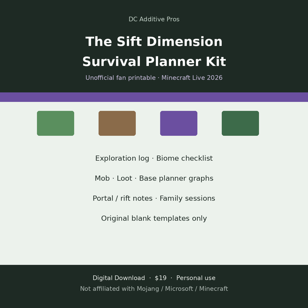 The Sift Dimension Survival Planner Kit cover square — unofficial fan printable