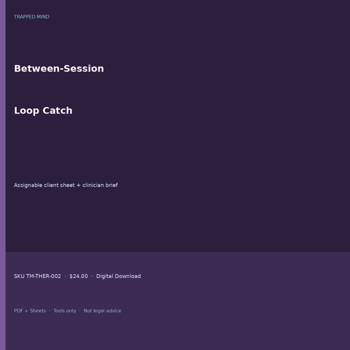 Therapist between session loop catch pack cover square